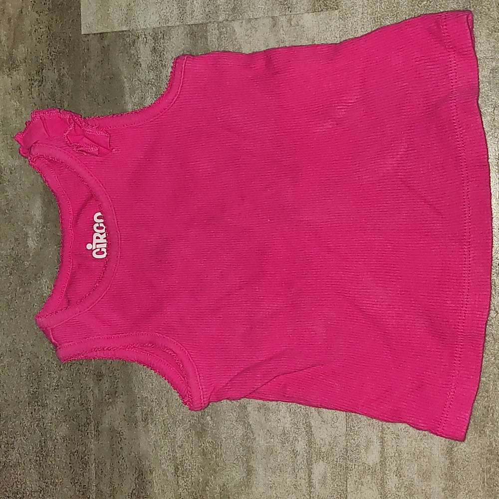 💖 Circo Baby Girl Ribbed Tank Top – Size 18M – Hot Pink with Bow Detail